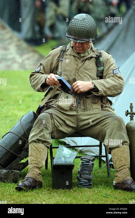 Soldiers, American soldiers from World War 2, reenactment society Stock Photo: 7967269 - Alamy