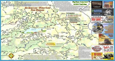 Big Bear Lake Hiking Trail Map - TravelsFinders.Com