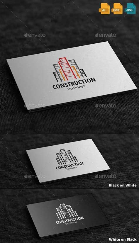 Construction Business | Construction business cards, Business logo, Text logo design