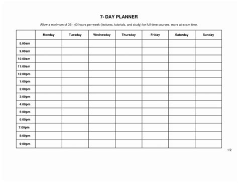 Monday To Friday Template | Calendar Template Printable