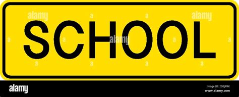 School yellow sign on white background illustration Stock Vector Image ...