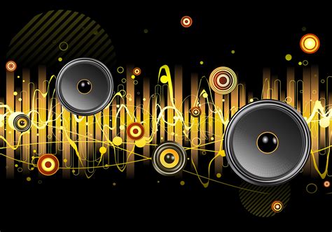 Many different speakers in the abstract music wallpaper