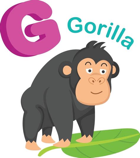 Illustration Isolated Alphabet Letter G Gorilla 3239995 Vector Art at ...