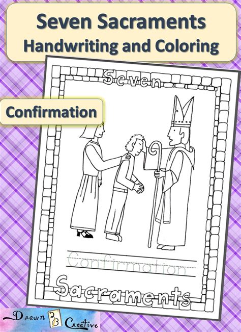 Seven Sacraments Handwriting and Coloring- Confirmation - Drawn2BCreative