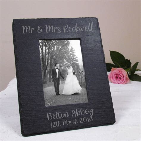 Personalised Wedding Slate Photo Frame By Perfect Personalised Gifts