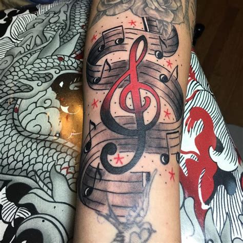 Cool Music Notes Tattoo