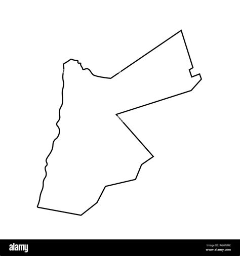 Map of Jordan - outline. Silhouette of Jordan map illustration Stock ...