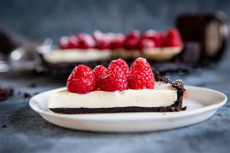 Chocolate and Raspberry Panna Cotta Tart | Bigger Bolder Baking