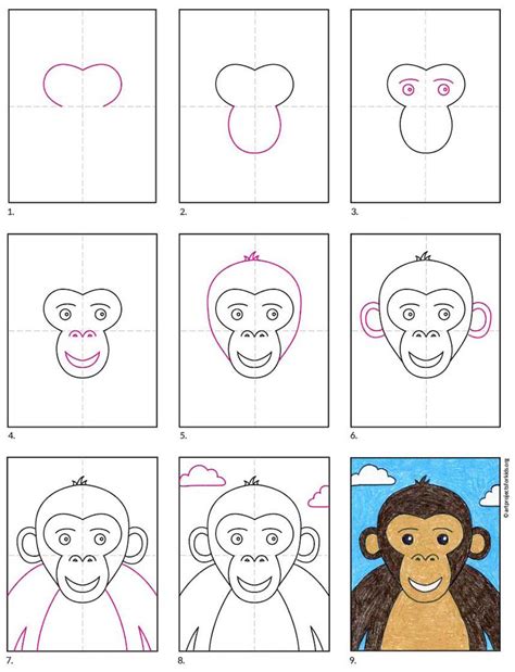 Simple Cute Monkey Drawing