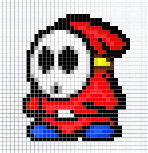 Mario Shy Guy Chart Pixel Art | Números de punto de cruz, Patrón de ...