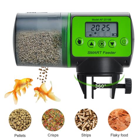 Lychee Fish Tank Automatic Feeder Fish Food Dispenser Intelligent Timing Aquarium Feeder, AF ...