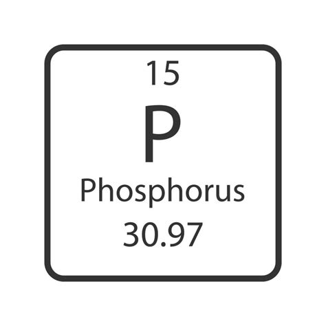 Phosphorus symbol. Chemical element of the periodic table. Vector ...