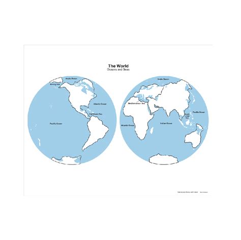 World Map Labeled Oceans