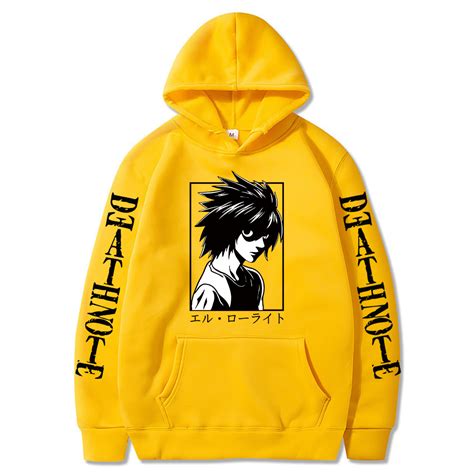 Anime Death Note Lawliet L Graphic Long Sleeve Hoodie - Death Note Merchandise - DeathNoteShop.com