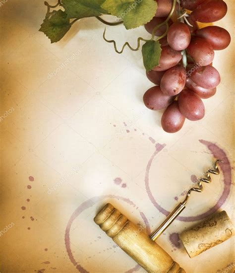 Wine Border Design Over Vintage Paper Background — Stock Photo © Subbotina #10683280