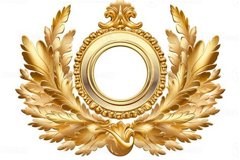 Golden emblem with a floral design, Generative AI 28569318 Stock Photo ...