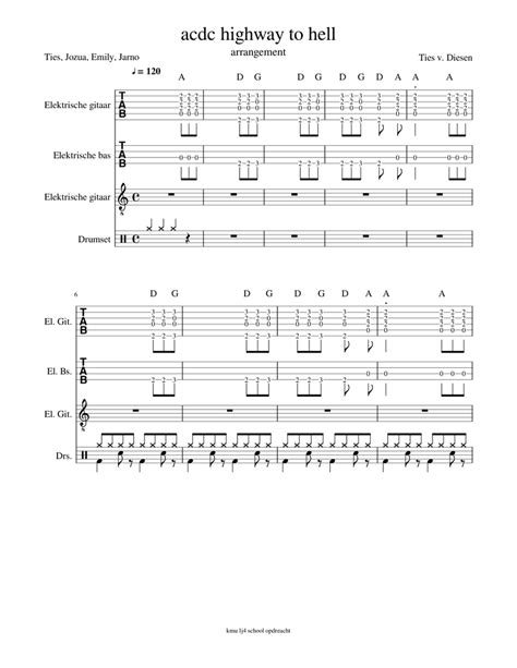 acdc highway to hell Sheet music for Guitar, Bass, Percussion ...