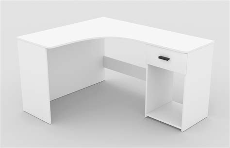 Corner – 1 drawer corner desk (White) - Helvetia