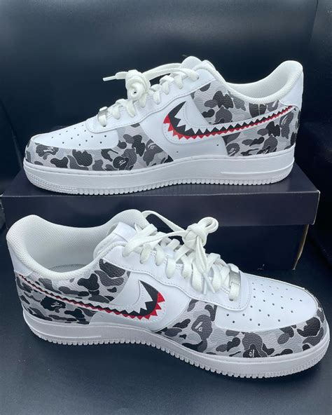 Black Bape Air Force 1 Custom in 2022 | Air force 1 custom, Men's shoes, Air force 1