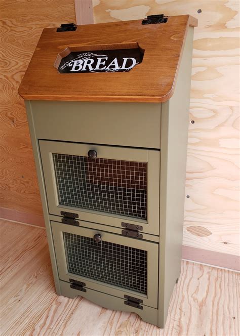 Solid Pine Wood Potato/Vegetable Bin w/Bread Box