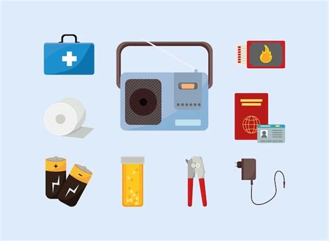 Premium Vector | Nine emergency kit icons