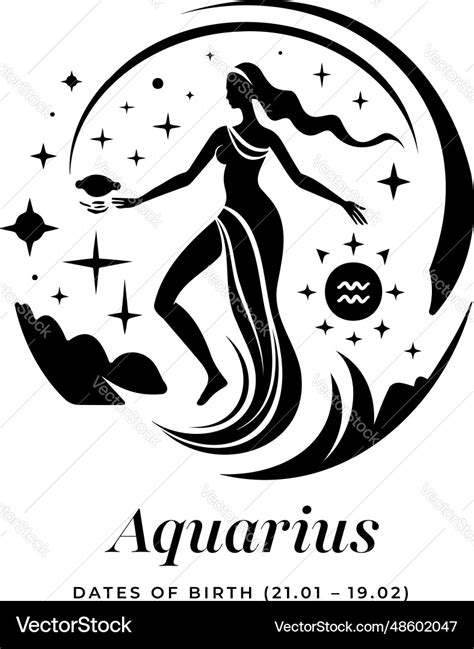 Aquarius horoscope sign astrology emblem logo Vector Image