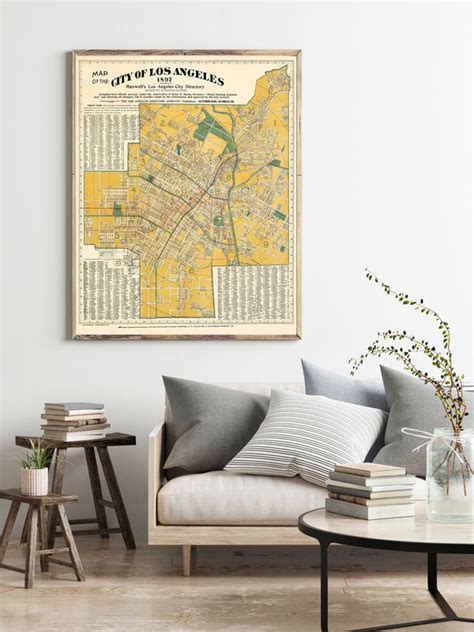 Old Map of Los Angeles 1897 Vintage Map - VINTAGE MAPS AND PRINTS