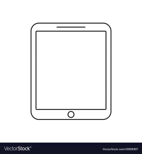 Tablet outline icon linear Royalty Free Vector Image