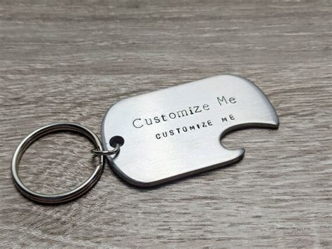 Engraved Keychain Personalized Keychain Stainless Steel | Etsy