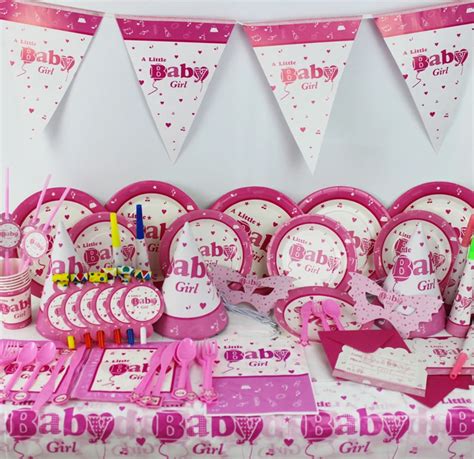 78pcs A Little Baby Girl Theme Baby Girl Birthday Party Decorations ...