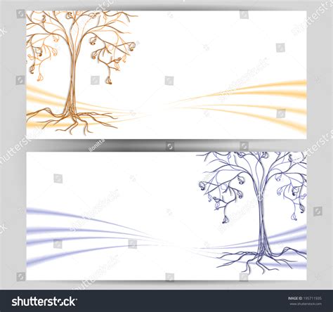 Banner Design Stylized Tree Vector Illustration Stock Vector (Royalty Free) 195711935 | Shutterstock