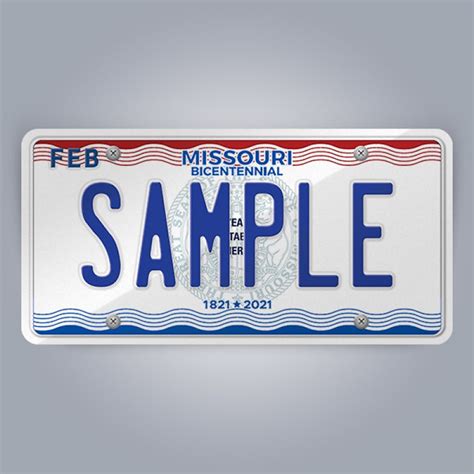 Missouri License Plate Replica, reflective