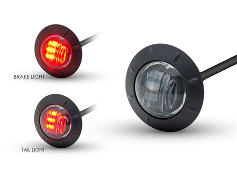 2" Motorcycle Flush Mount LED Stop | Tail Light | Brake Light | Smoked Lens