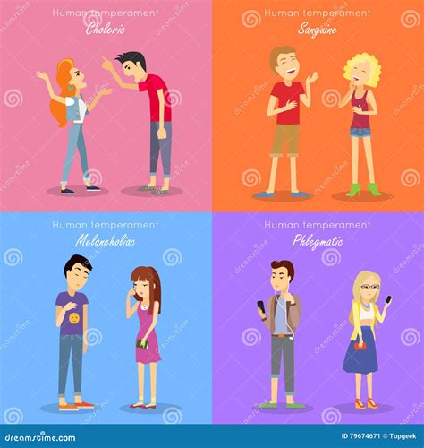 Human Temperament Fundamental Personality Types. Stock Vector ...