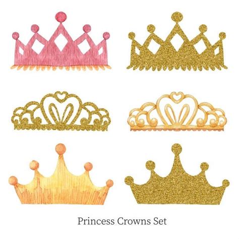 Premium Vector | Set of princess crowns | Princess crown, Fairy dolls, Paper craft diy projects