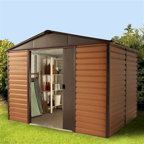 Yardmaster Woodgrain Shiplap 108WGL Metal Shed 2.85 x 2.26m - One Garden