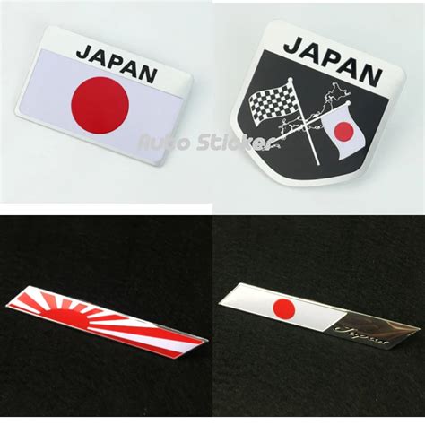 Car Styling Japanese Flag Sticker Emblem Badge JAPAN Car Sticker Decal ...