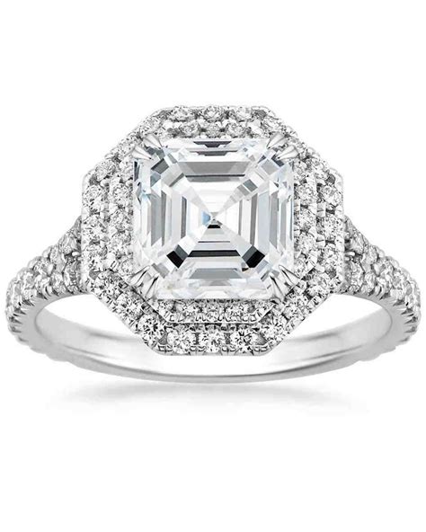 Asscher-Cut Diamond Engagement Rings | Martha Stewart Weddings