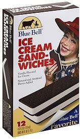 Blue Bell Ice Cream Sandwiches 12.0 ea Nutrition Information | ShopWell