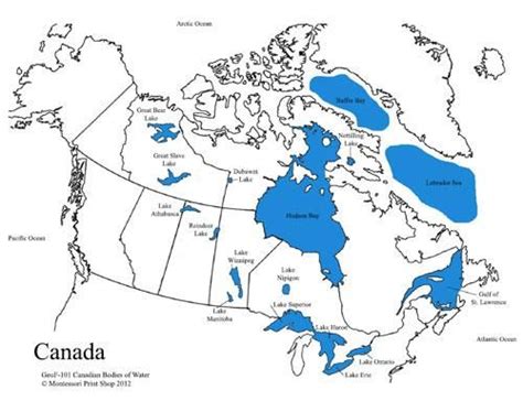 Canada's Islands And Bodies Of Water Map - Share Map