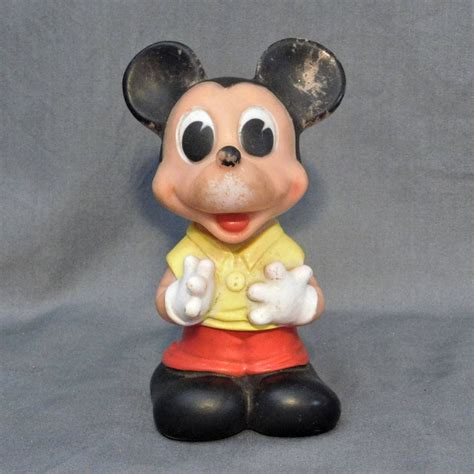 Vintage Mickey Mouse Toy, Walt Disney Productions, Mickey Squeaker Toy, Mickey Rubber Squeaky ...