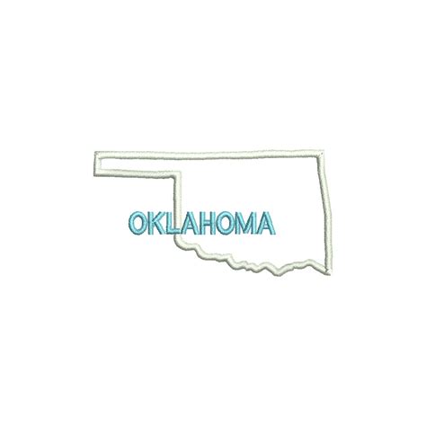 Oklahoma with Map Outline | City/State Digitized Embroidery Design ...