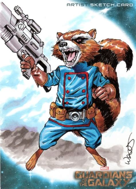 Rocket Raccoon, in the August 2014: Guardians of the Galaxy Comic Art Sketchbook | Galaxy comics ...