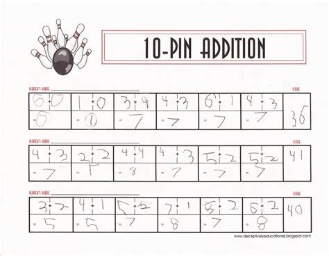 Relentlessly Fun, Deceptively Educational: 10-Pin Addition (Math Bowling)