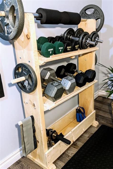 Best Seller 4 Tier Wooden Fitness Weights Rack | Etsy in 2021 | Diy ...