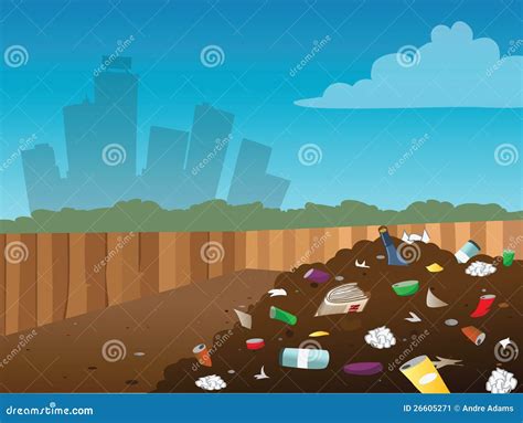 Landfill stock vector. Illustration of pile, garbage - 26605271