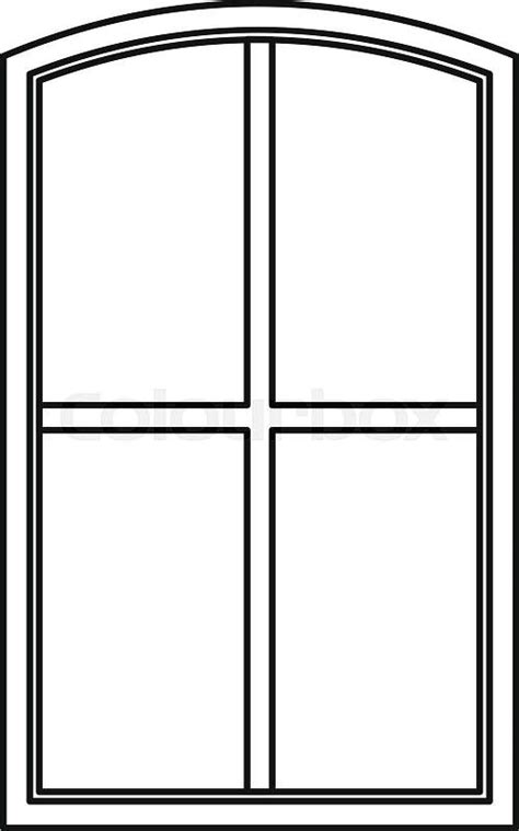 Wooden window icon outline | Stock vector | Colourbox