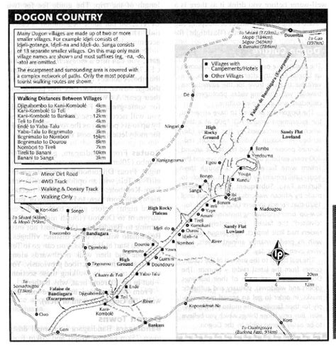 Carte - Map Dogon - Guide Dogon Mali