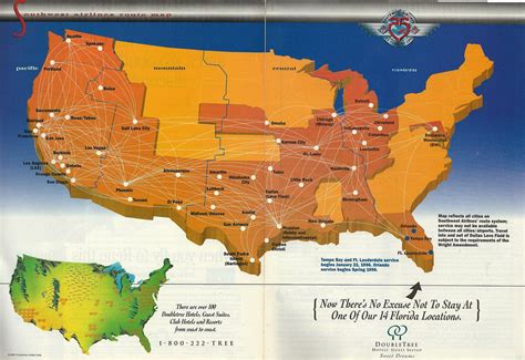 Southwest Airlines route map, January 1996 | The Southwest A… | Flickr