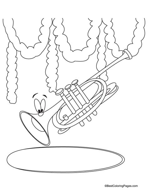 Trumpet coloring page | Download Free Trumpet coloring page for kids | Best Coloring Pages